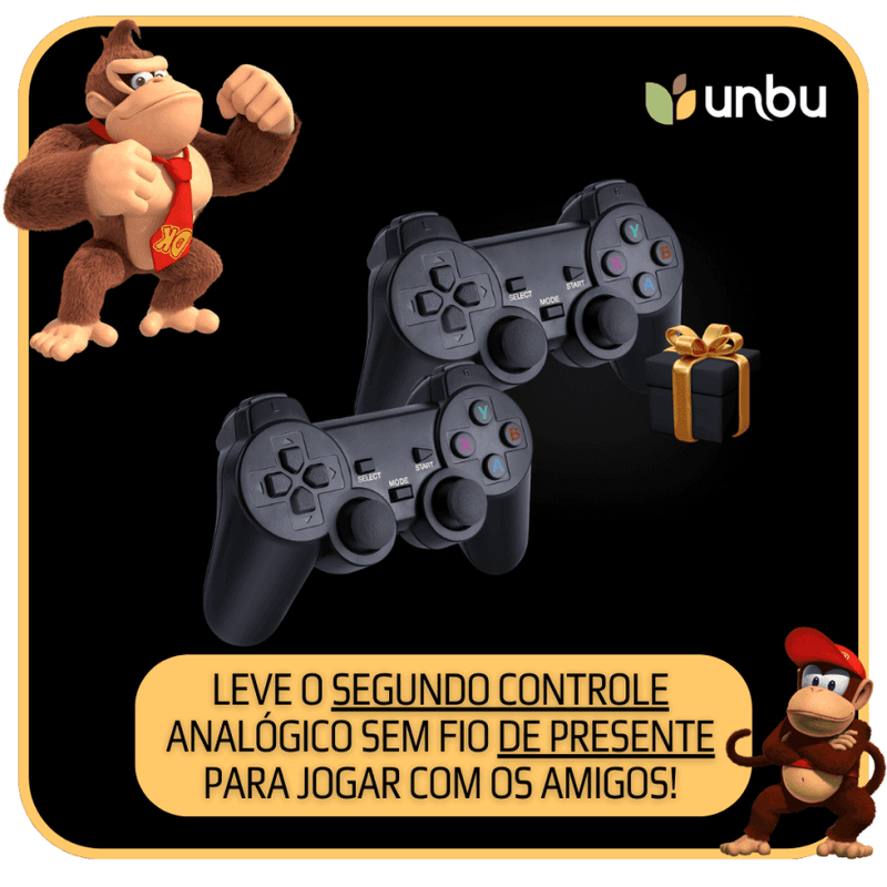 Vídeo Game Stick Box 4k Lite 2 Controles Sem Fio 10 Mil Jogos Novo