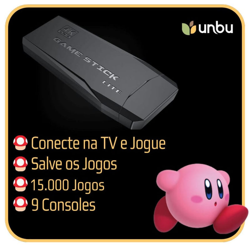 Game Stick 4K Retrô Lite 15000 Jogos 2 Controles Sem Fio Game00