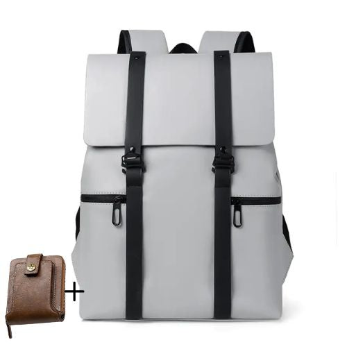 Mochila De Couro Black Smooth Bpk104