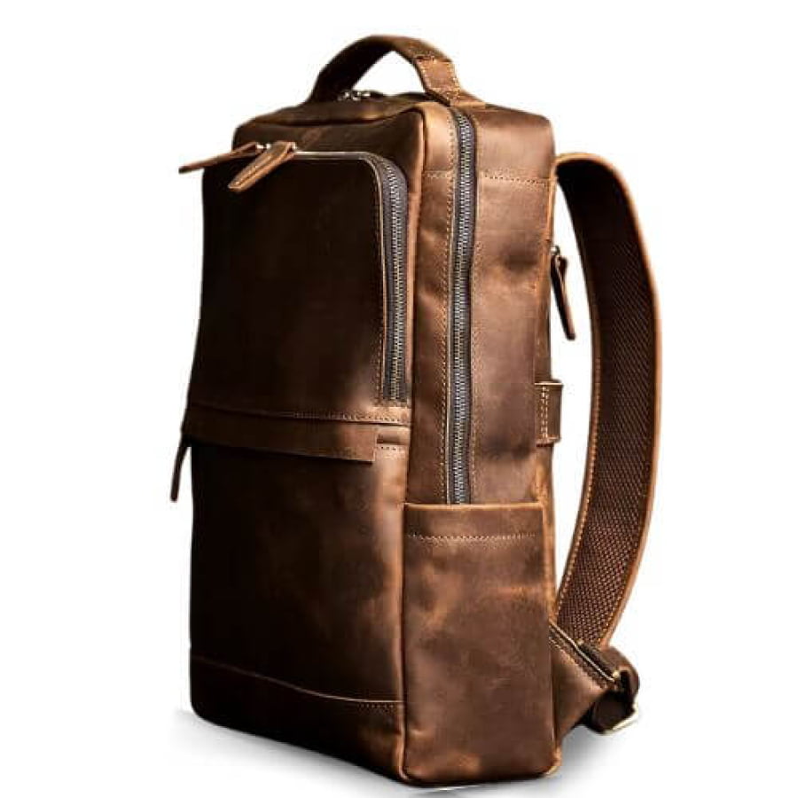 Mochila De Couro Legítimo Premium Avant Vintage Brown Bpk109