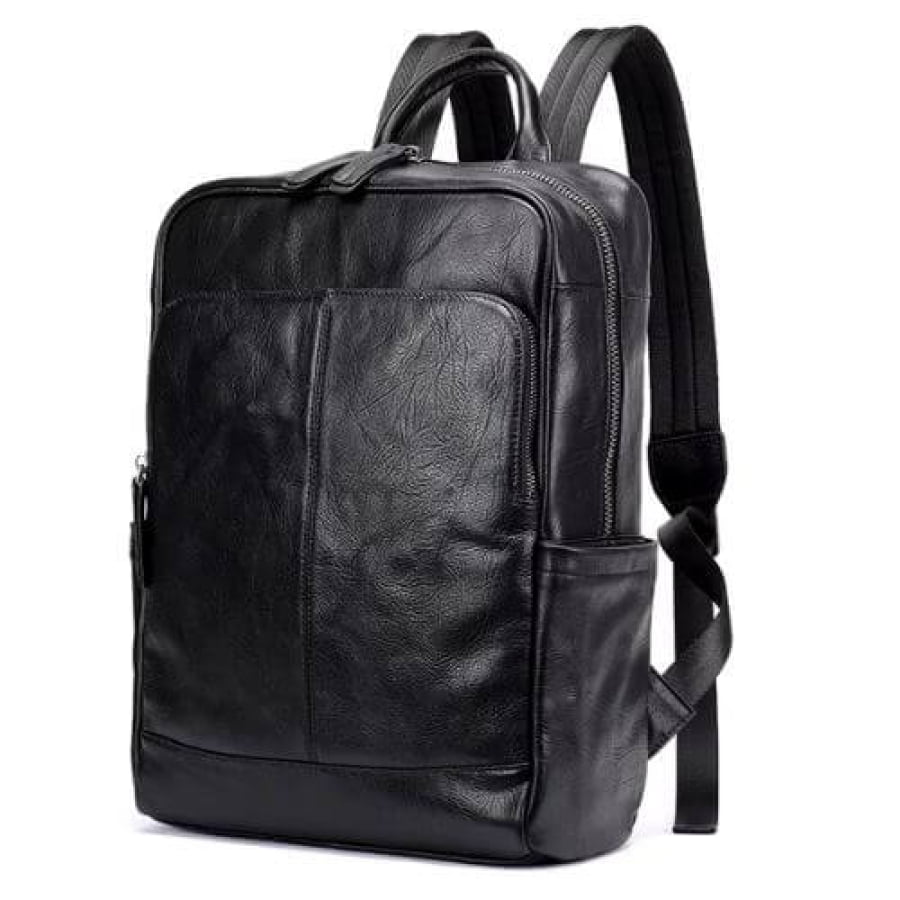 Mochila De Couro Legítimo Premium Range Preto Bpk110