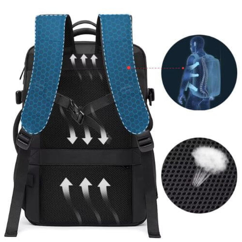 Mochila Preta Executiva Aesthetic Unbu Porta Usb 45L Bpk02