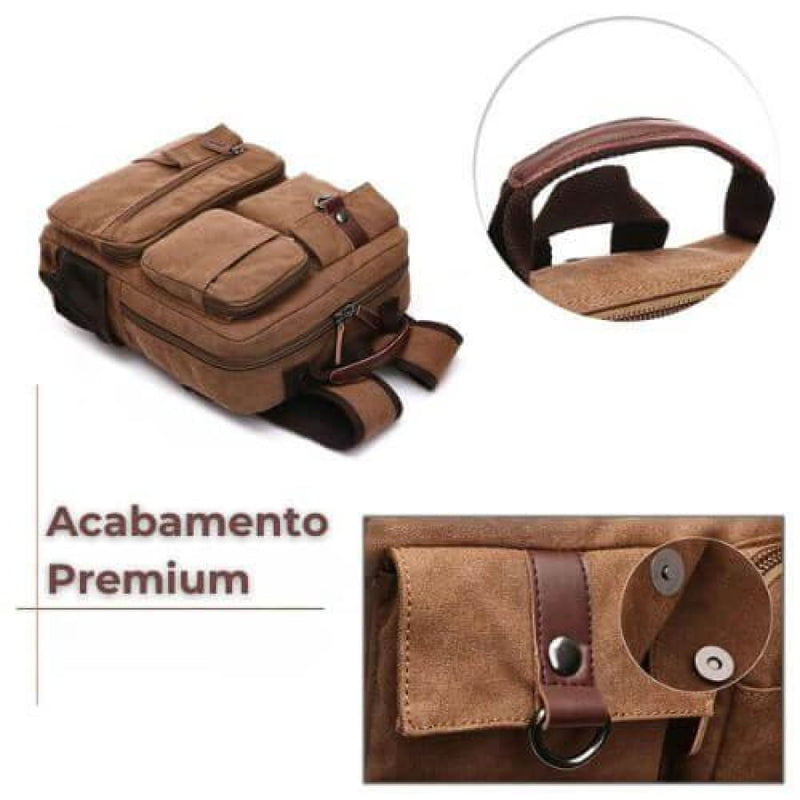 Mochila Masculina Reforçada Adventure Canvas Unbu 35L