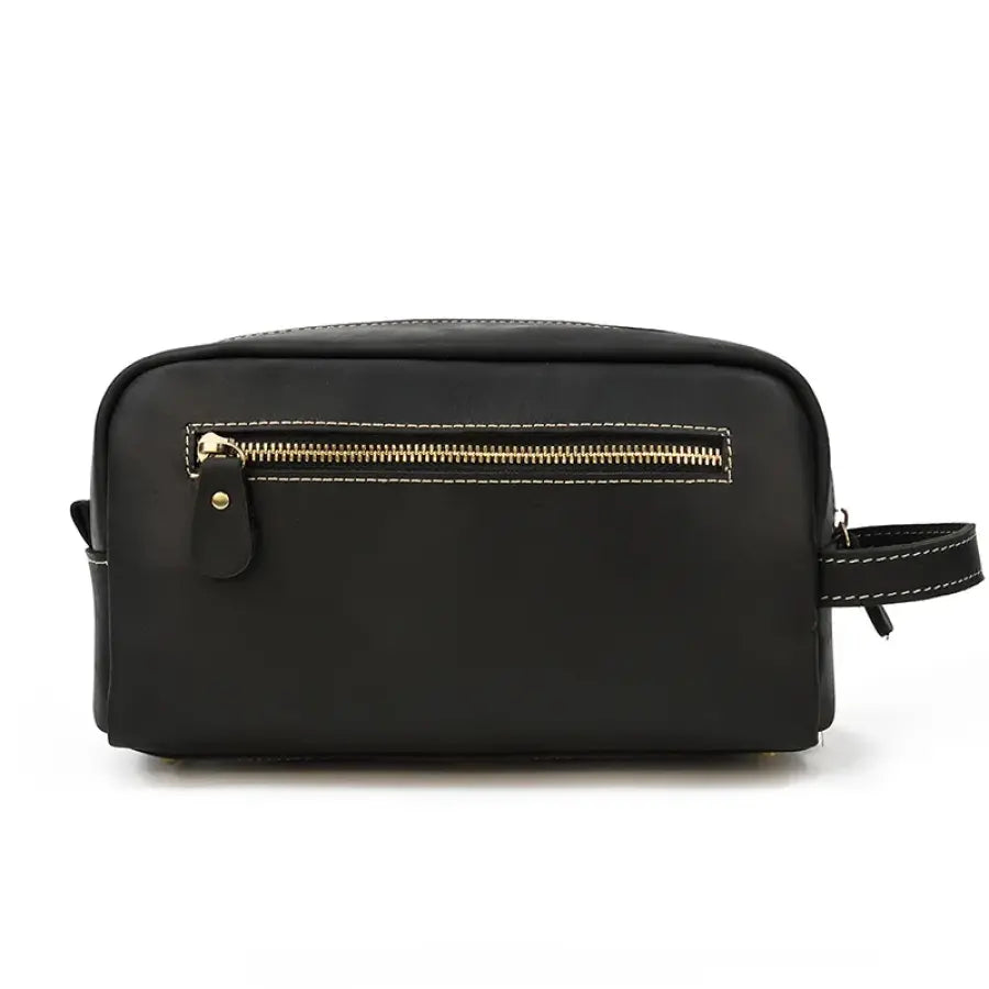 Necessaire Couro Legítimo Pearl Preto Ncs05