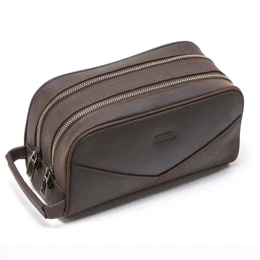 Necessaire Couro Legítimo Trevor Café Ncs08