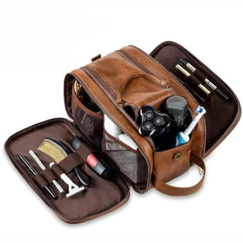 Necessaire Masculina Couro Ecológico Marrom Bagm202