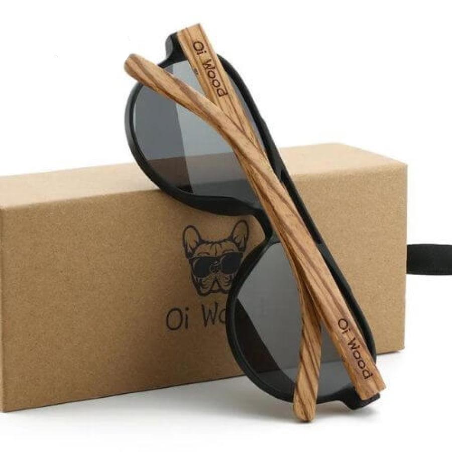 Óculos De Sol Masculino Pilot Polarizado Oi Wood Haste Madeira Glass03