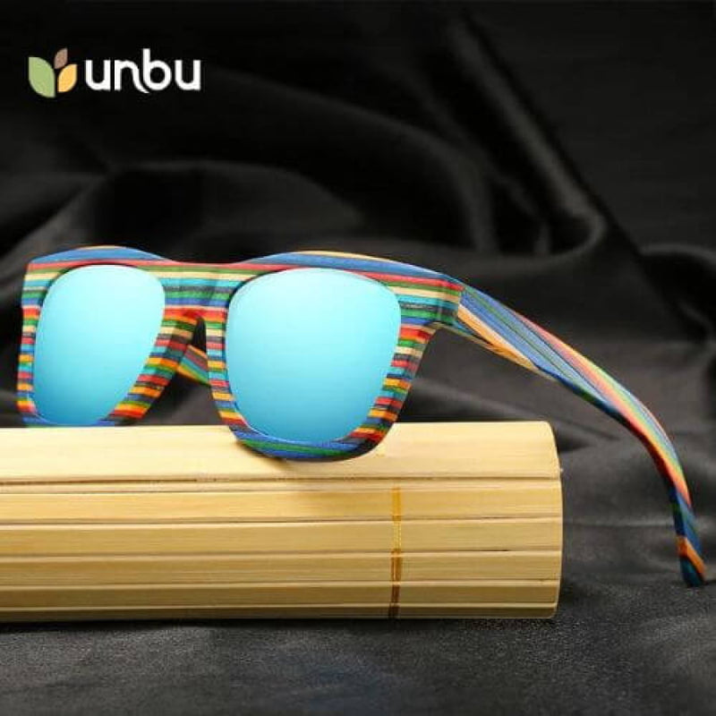 Óculos De Sol Rainbow Polarizado Armação Bambu Glass07