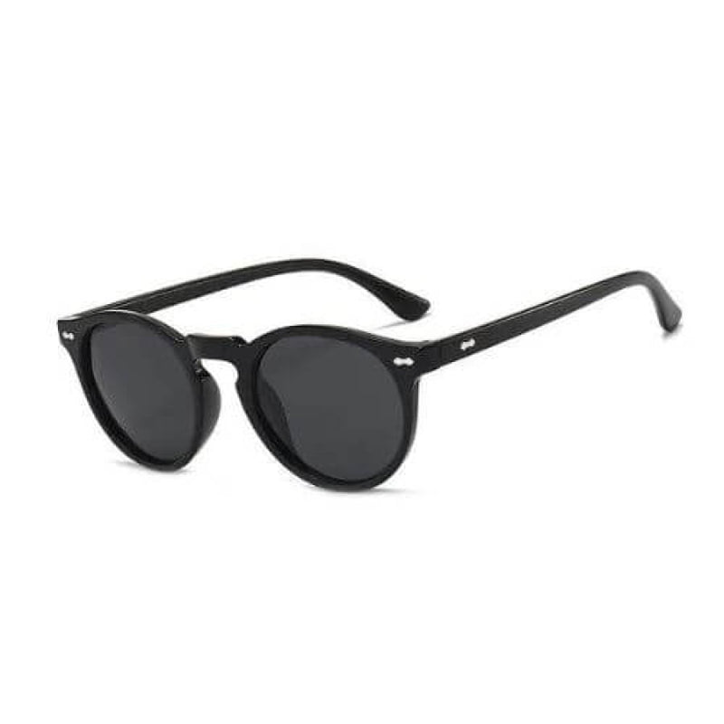 Óculos De Sol Redondo Masculino Polarizado Armação Acetato Black Glass08