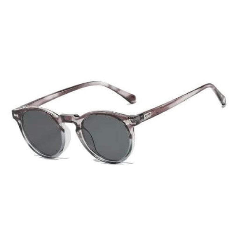 Óculos De Sol Redondo Masculino Polarizado Armação Acetato Stripe Gray Glass08