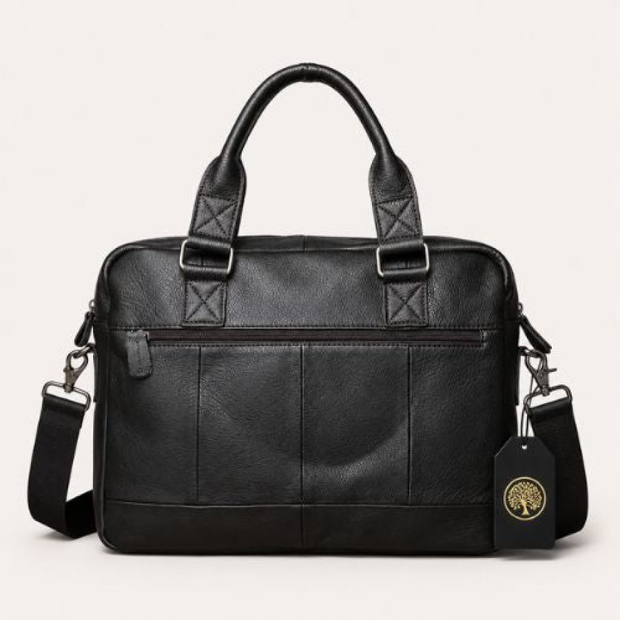 Pasta Executiva Masculina de Couro Legítimo Compact Pro Unbu - Preta - mlt27