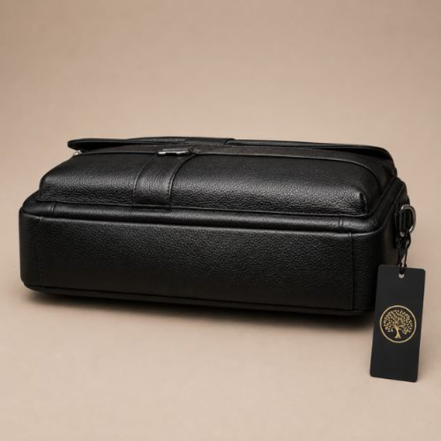 Pasta Executiva Masculina de Couro Legítimo Organizer Unbu - Preta - mlt26