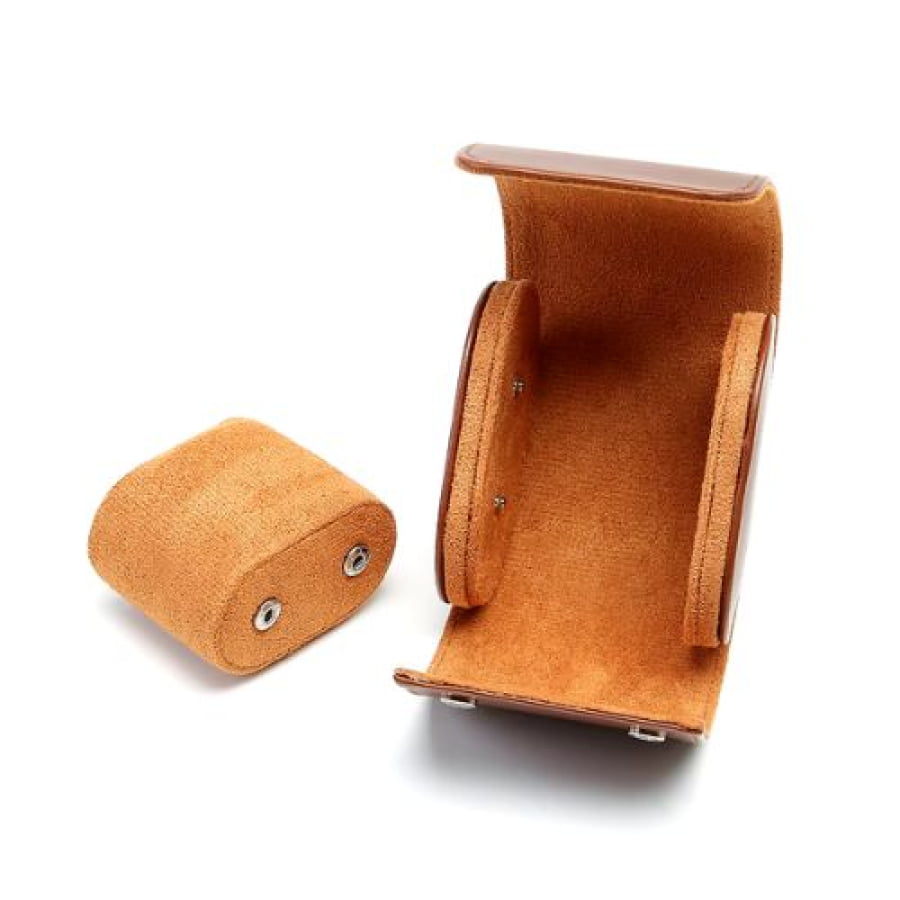 Porta-Relógios Em Couro Legítimo Vintage Feito À Mão 1 Slot Pr05
