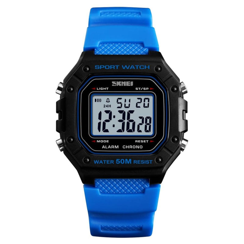 Relógio Digital Masculino Clássico Retrô Skmei Azul Cloc06