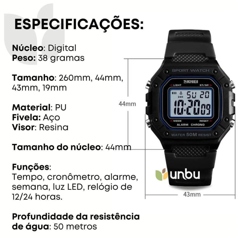 Relógio Digital Masculino Clássico Retrô Skmei Cloc06