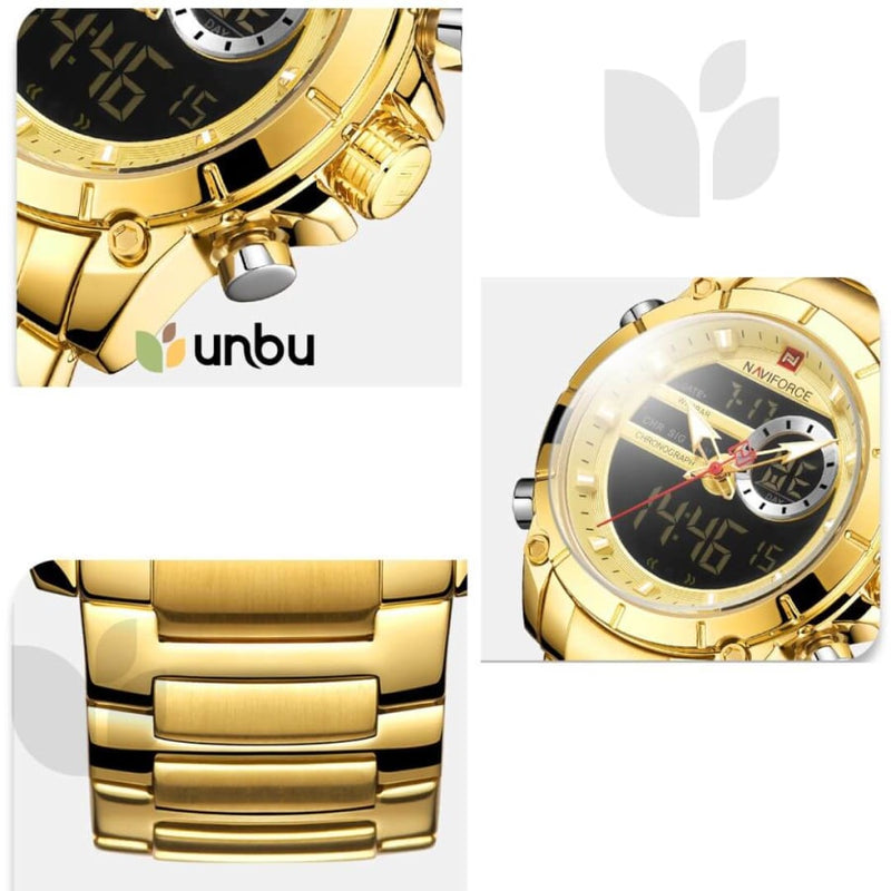 Relógio Masculino Analógico E Digital Luxo Naviforce Modelo 9163 Cloc03