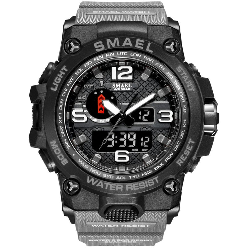 Relógio Masculino Esportivo Militar Digital Smael 1545 Cinza Cloc00