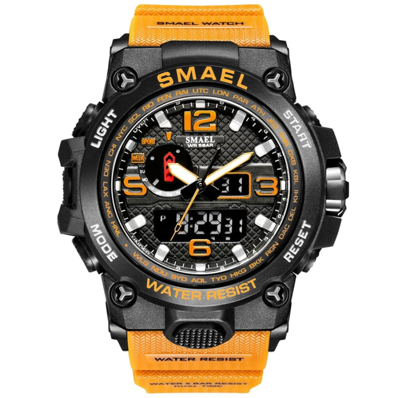 Relógio Masculino Esportivo Militar Digital Smael 1545 Laranja Cloc00