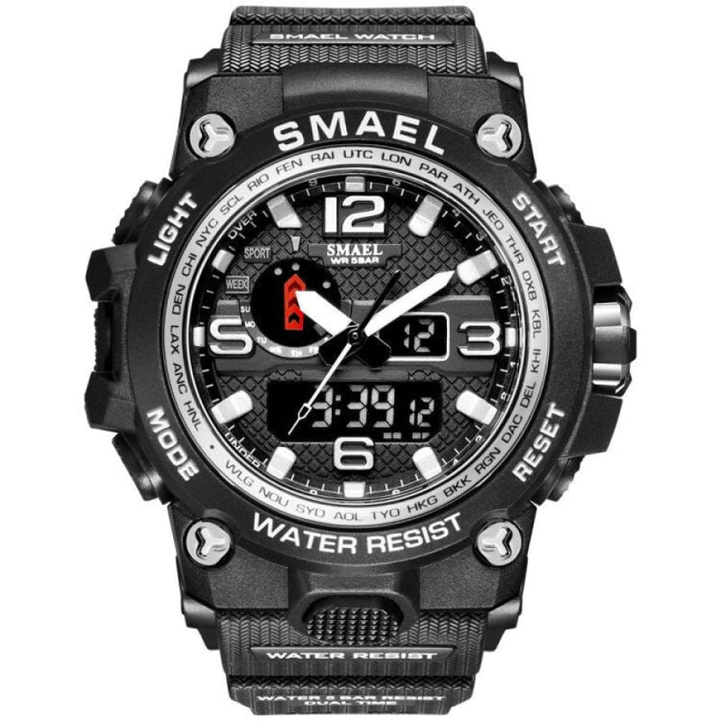 Relógio Masculino Esportivo Militar Digital Smael 1545 Prata Cloc00