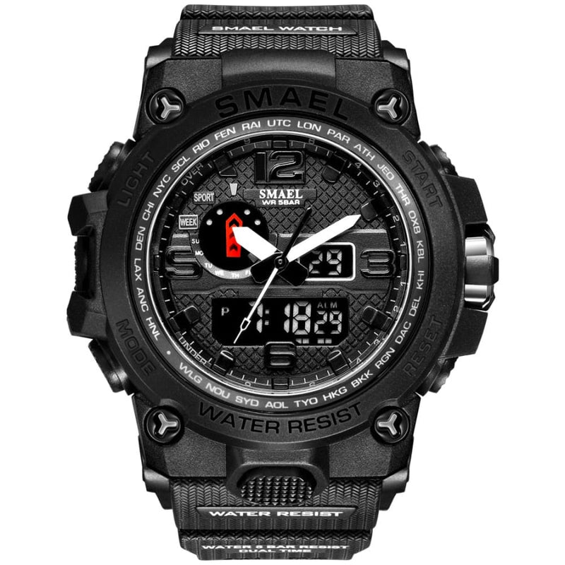 Relógio Masculino Esportivo Militar Digital Smael 1545 Preto Cloc00