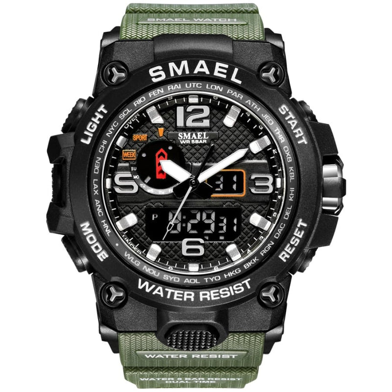 Relógio Masculino Esportivo Militar Digital Smael 1545 Verde Cloc00