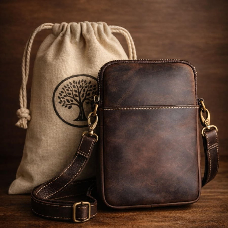 Shoulder Bag Artesanal de Couro Legítimo Minimalista bagm01