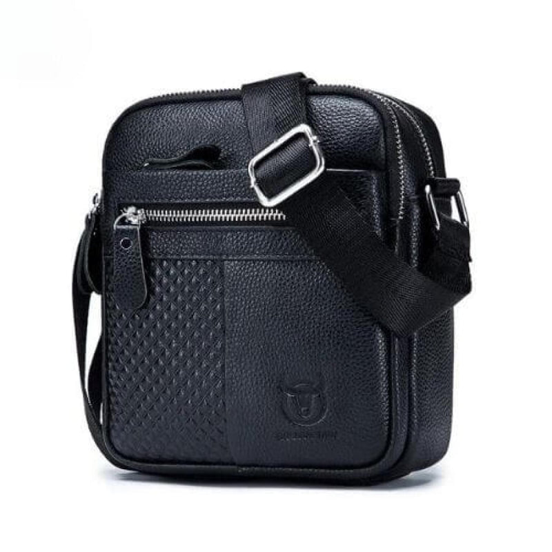 Bolsa Transversal Masculina Couro Legítimo Bull Preto Bagm201