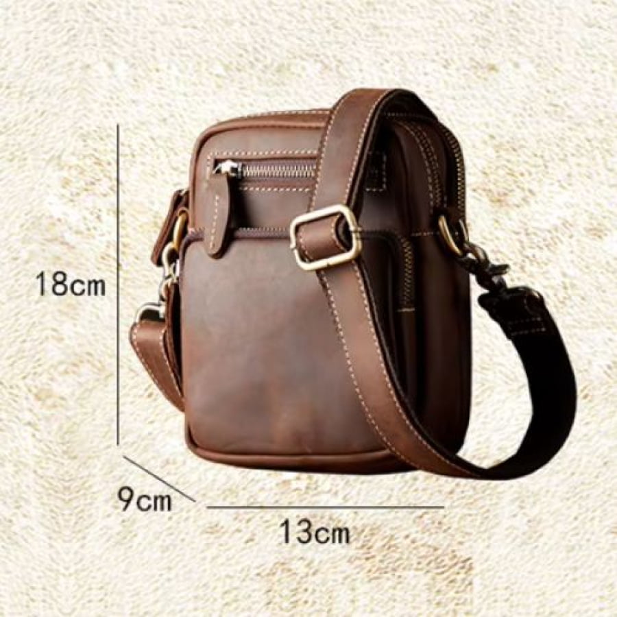 Shoulder Bag Masculina Em Couro Legítimo Vintage Retro Bagm300