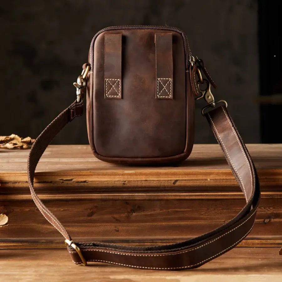 Shoulder Bag Masculina Em Couro Legítimo Vintage Retro Bagm300