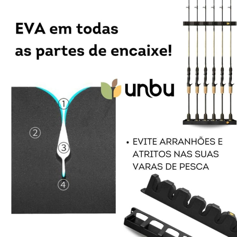 Suporte De Vara Pesca 6 Lugares Rack Pesc63